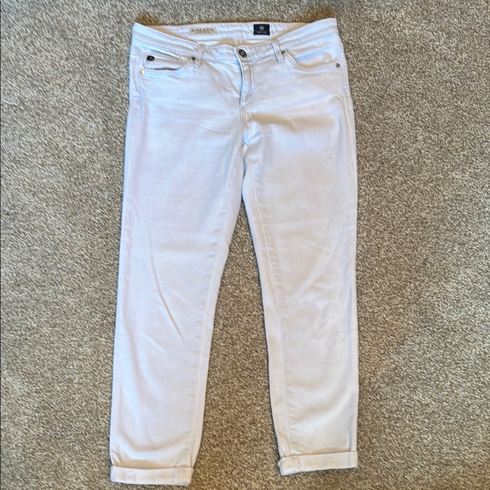 Adriano Goldschmied AG  Women's The Stilt Toll-Up Jeans light wash. Size 28R